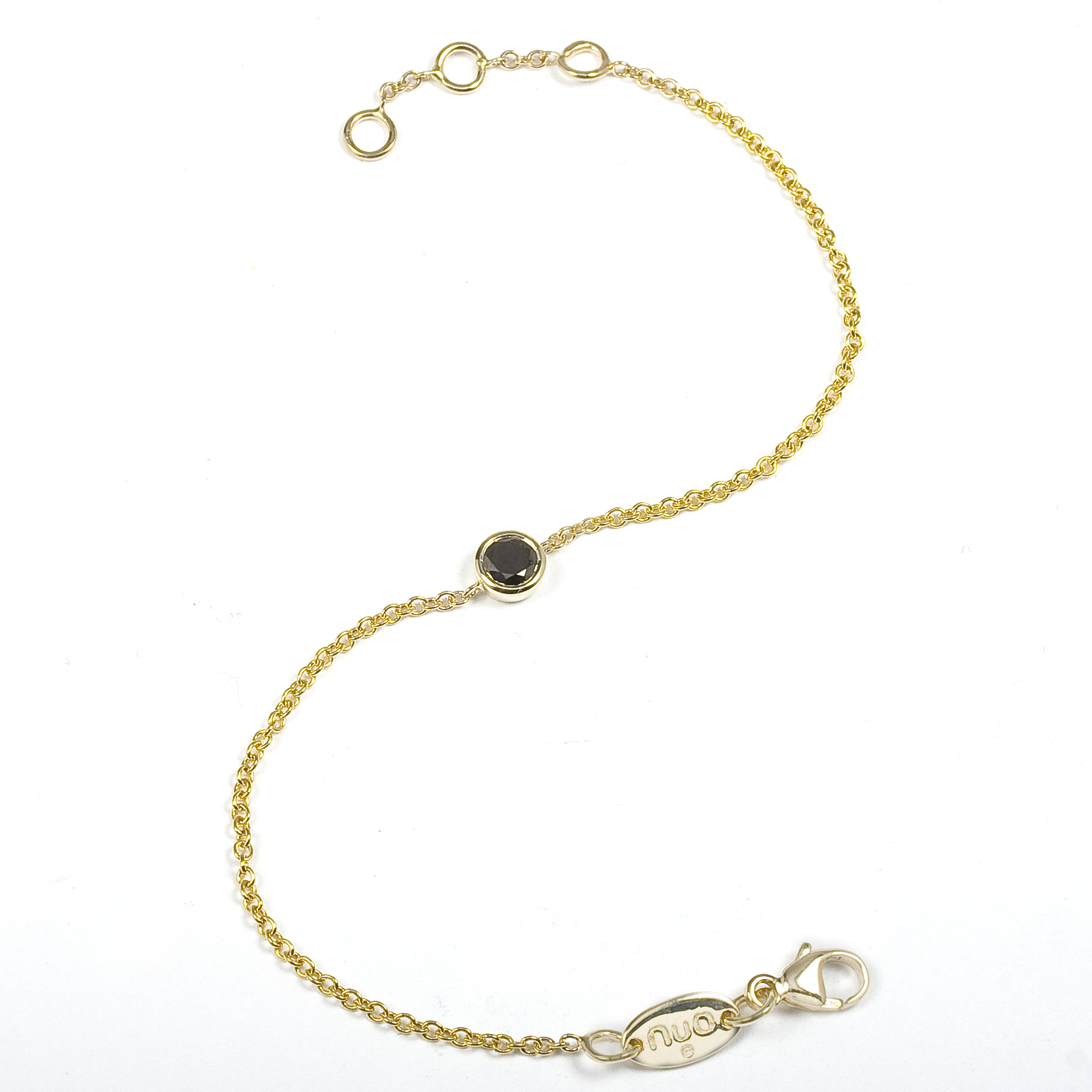 14K Yellow Gold "NuO Neat" Bracelet with Black Diamond